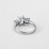 2.6ct Princess Cut VVS1D Diamond Engagement Ring Three Stone 14k White Gold Over