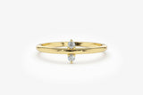 0.3ct Engagement Ring Round Cut Diamond Two Stone Minimalist 14k YellowGold Over