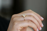 1.5ct Pear Cut VVS1D Diamond Engagement Ring 14k Yellow Gold Finish Cluster