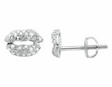 0.5ct Round Cut VVS1D Diamond Lips Stud Earrings Women 14k White Gold Finish