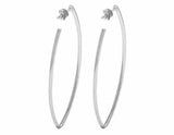 1ct Round Cut VVS1D Diamond One Row Hoop Earrings Women 14k White Gold Finish