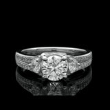 3Ct Round Cut Diamond Solitaire Vintage Engagement Ring 14K White Gold Finish