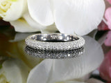 2ct Round Diamond Cluster Half Eternity Wedding Ring Band 14k White Gold Finish