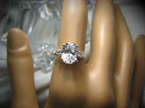 Five Stone Solitaire Engagement Ring 3ct Oval Cut Diamond 14k White Gold Finish