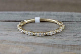 1ct Round Cut Diamond Wedding Ring Band Minimalist Promise 14k YellowGold Finish