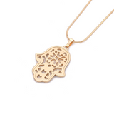 1Ct Round Cut Diamond Filigree Hamsa Pendant 14K Yellow Gold Finish NO CHAIN