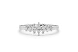 1ct Engagement Ring Marquise Cut Diamond Minimalist Design 14k White Gold Finish