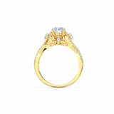 1.6ct Engagement Ring Round Cut Diamond Split Shank Design 14k YellowGold Finish