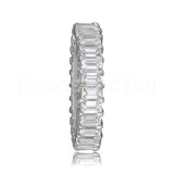 2ct Emerald Simulated Diamond Full Eternity Wedding Band 14k White Gold Plated