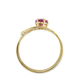 1ct Engagement Ring Heart Cut Pink Ruby Mom Mothers Day 14k Yellow Gold Finish