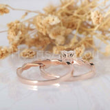 1.5ct Heart Cut Simulated Diamond Bridal Set Infinity Band 14k Rose Gold Plated