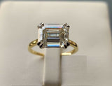 2ct Emerald Cut Diamond Engagement Ring East West Solitaire 14k Yellow Gold Over