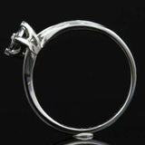 0.5ct Round Cut Diamond Heart Prong Swirl Solitaire Ring 14k White Gold Finish