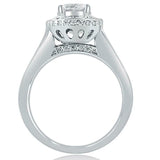 1.4ct Round Diamond Engagement Ring Classic Halo Solitaire 14k White Gold Finish