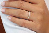 Stackable Half Eternity Wedding Band 0.9ct Baguette Diamond 14k Yellow Gold Over