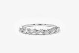 0.75ct Wedding Ring Band Baguette Cut Diamond Stackable 14k White Gold Finish