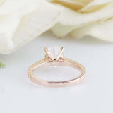 2.1ct Round Cut Diamond Engagement Ring Accents Solitaire 14k Rose Gold Finish