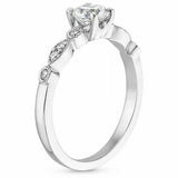 3ct Round Cut Diamond Engagement Ring 14k White Gold Finish Vintage Solitaire