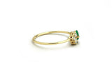 0.7ct Oval Cut Green Emerald Diamond Petite Minimalist Ring 14k Yellow Gold Over