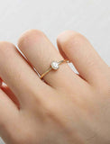 1ct Oval Cut Diamond Engagement Ring Minimalist Bridal Set 14k YellowGold Finish