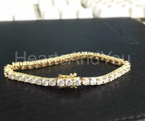 10ct Round Cut Moissanite Cocktail Tennis Bracelet 14k Yellow Gold Plated