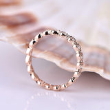 Heart Shaped Design Wedding Ring Band 1ct Round Cut Diamond 14k Rose Gold Finish