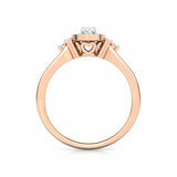 1ct Engagement Ring Pear Cut Diamond Halo Split Shank Design 14k RoseGold Finish