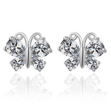 2Ct Pear Cut Diamond Butterfly Drop Earrings For Women 14K White Gold Finish