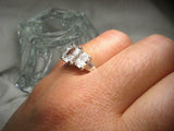 Trilogy Solitaire Engagement Ring 2.5ct Radiant Cut Diamond 14k WhiteGold Finish