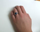 2ct Engagement Ring Round Cut London Blue Topaz Split Shank 14k White Gold Over