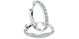 0.6ct Round Cut Moissanite Latch Back Hoop Earrings 14k White Gold Plated