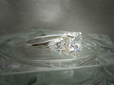 Pear Accent Trilogy Engagement Ring 2.5ct Round Cut Diamond 14k WhiteGold Finish