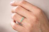 1.5ct Baguette Cut Green Emerald Minimalist Wedding Band 14k Yellow Gold Finish