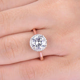 1ct Round Cut Diamond Solitaire Dual Tone Engagement Ring 14k Rose Gold Finish