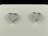 0.2ct Round Cut Diamond Heart Shaped Design Stud Earrings 14k White Gold Finish