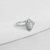 2ct Marquise Cut VVS1D Diamond Engagement Ring Double Halo 14k White Gold Finish