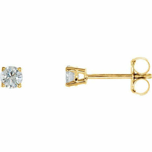 0.6ct Round Cut Diamond 4 Prong Solitaire Stud Earrings 14k Yellow Gold Finish