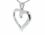 0.15ct Round Cut VVS1D Diamond Pendant Open Heart 14k White Gold Finish NO CHAIN