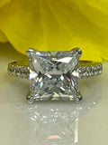 1.5ct Princess Cut Diamond Accent Solitaire Engagement Ring 14k White Gold Over