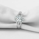 2ct Oval Diamond Engagement Ring Halo Split Band Solitaire 14k White Gold Finish