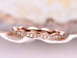 Full Eternity Wedding Ring Band 0.5ct Round Cut Diamond 14k Rose Gold Finish