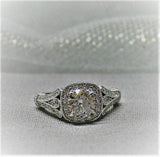 4Ct Round Cut Diamond Vintage Engagement Halo Ring 14K White Gold Finish