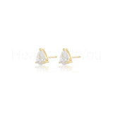 1ct Pear Cut Simulated Diamond Solitaire Stud Earrings 14k Yellow Gold Plated