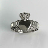 Claddagh Design Love Womens Irish Wedding Engagement Ring 14k White Gold Finish