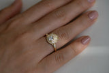 3ct Round Cut Diamond Engagement Ring 14k YellowGold Over Vintage Crown Art Deco