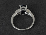 2ct Engagement Ring Oval Cut Diamond Accent with Solitaire 14k White Gold Finish