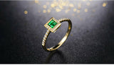 2Ct Princess Cut Emerald Diamond Accents Engagement Ring 14K Yellow Gold Finish