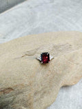 1.66ct Engagement Ring Emerald Cut Pink Ruby Diamond Petite 14k WhiteGold Finish