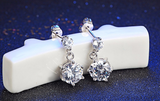 2.3ct Round Cut Diamond Crystal Party Wear Drop Earrings 14k White Gold Finish