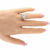 3ct Pear Cut Diamond Accents Trilogy Engagement Ring 14k White Gold Finish